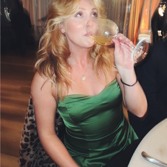 The Camille Abercrombie green satin dress (M) - Picture 3 of 4